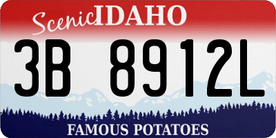 ID license plate 3B8912L