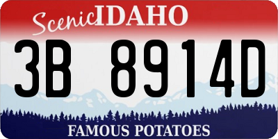ID license plate 3B8914D