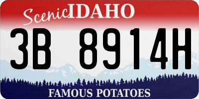ID license plate 3B8914H