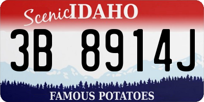 ID license plate 3B8914J
