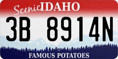 ID license plate 3B8914N