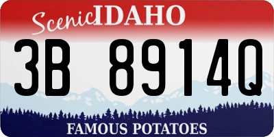 ID license plate 3B8914Q