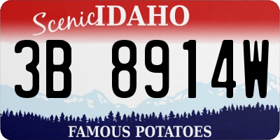 ID license plate 3B8914W