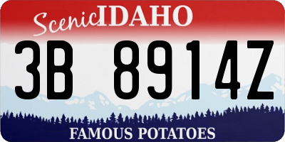 ID license plate 3B8914Z