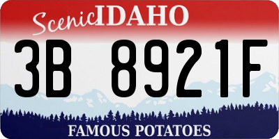 ID license plate 3B8921F