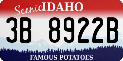 ID license plate 3B8922B