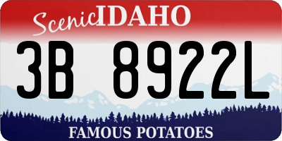 ID license plate 3B8922L