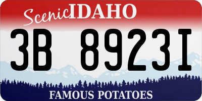 ID license plate 3B8923I