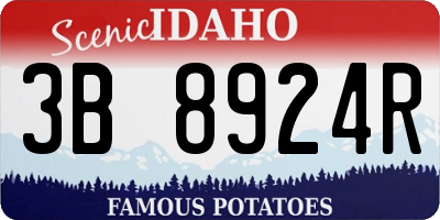 ID license plate 3B8924R
