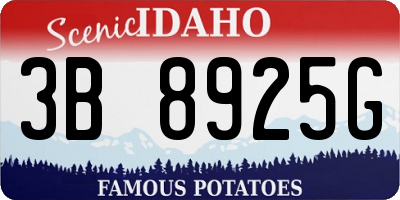 ID license plate 3B8925G