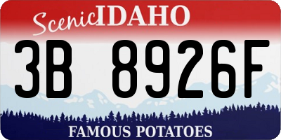 ID license plate 3B8926F
