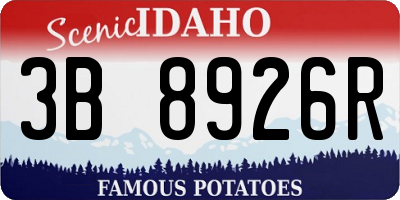 ID license plate 3B8926R
