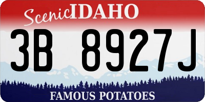 ID license plate 3B8927J