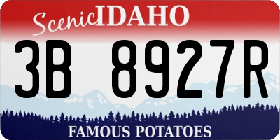 ID license plate 3B8927R