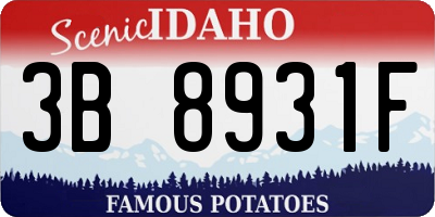 ID license plate 3B8931F