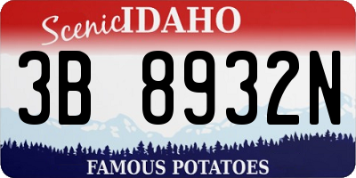 ID license plate 3B8932N