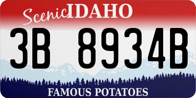 ID license plate 3B8934B