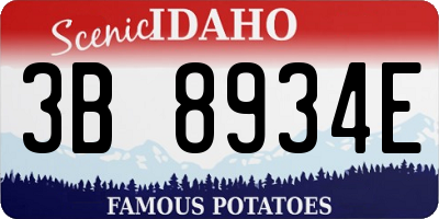 ID license plate 3B8934E
