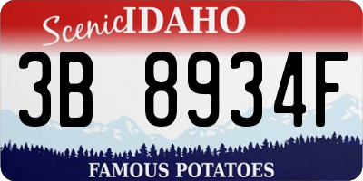 ID license plate 3B8934F