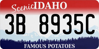 ID license plate 3B8935C