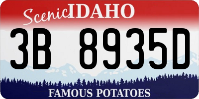 ID license plate 3B8935D