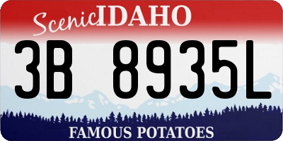 ID license plate 3B8935L