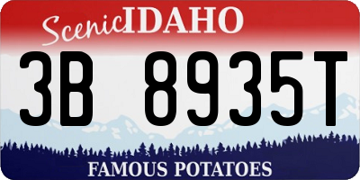 ID license plate 3B8935T