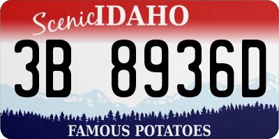 ID license plate 3B8936D