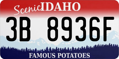 ID license plate 3B8936F