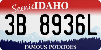 ID license plate 3B8936L