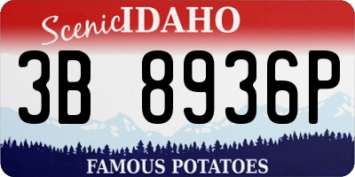 ID license plate 3B8936P