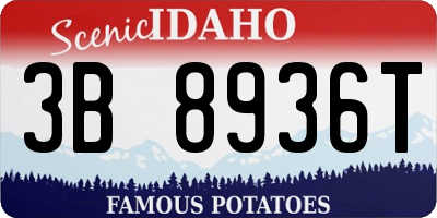 ID license plate 3B8936T