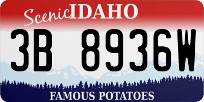 ID license plate 3B8936W