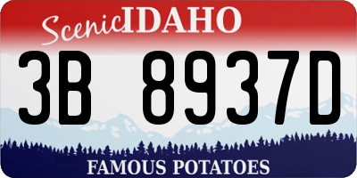 ID license plate 3B8937D