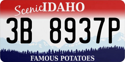 ID license plate 3B8937P