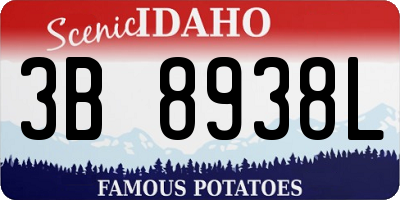 ID license plate 3B8938L