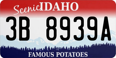 ID license plate 3B8939A