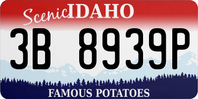 ID license plate 3B8939P