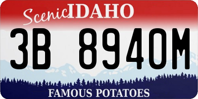 ID license plate 3B8940M