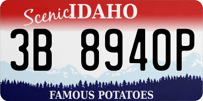 ID license plate 3B8940P