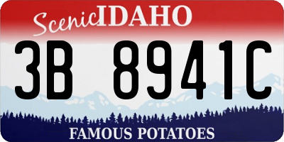 ID license plate 3B8941C