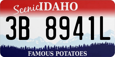 ID license plate 3B8941L