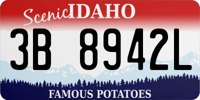 ID license plate 3B8942L