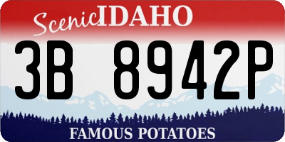 ID license plate 3B8942P