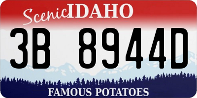 ID license plate 3B8944D