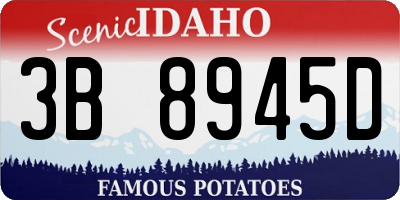 ID license plate 3B8945D