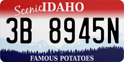 ID license plate 3B8945N