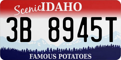 ID license plate 3B8945T