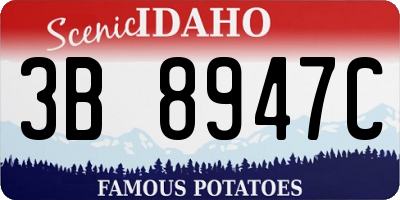 ID license plate 3B8947C
