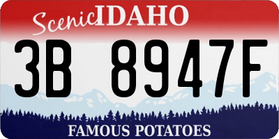 ID license plate 3B8947F